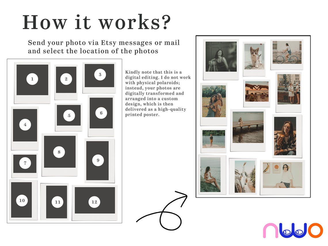 Custom Polaroid Photo Collage Retro Memories Gift For Her Wall Art - Image 3