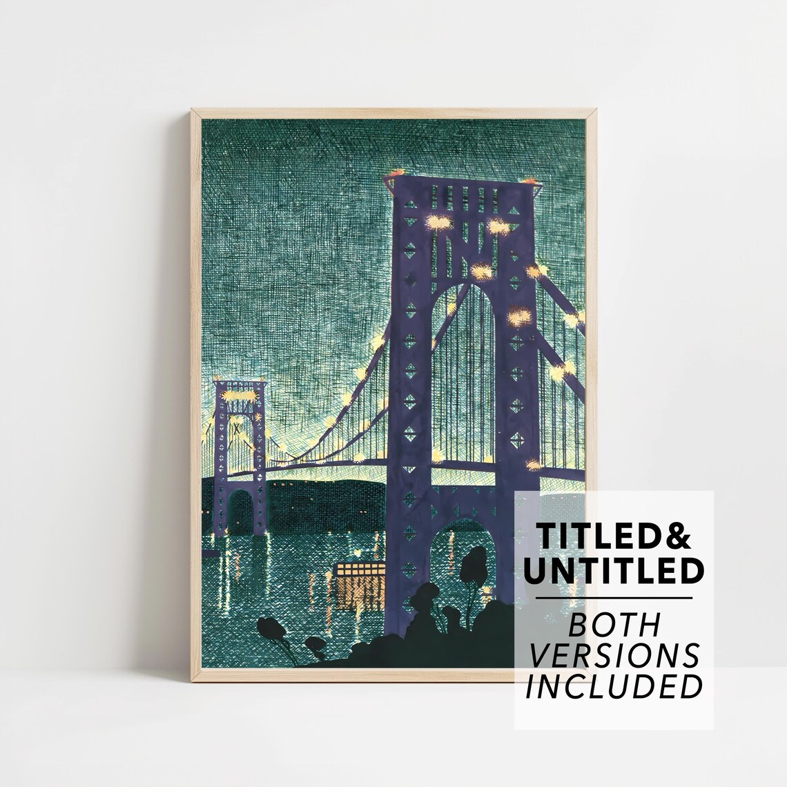 The New Yorker June 6 1931 Night Suspension Bridge Cityscape Poster