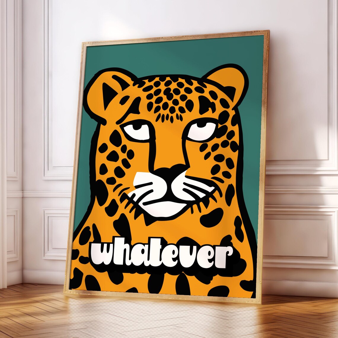 Funny Cheetah Poster Print, Jungle Animal Wall Art