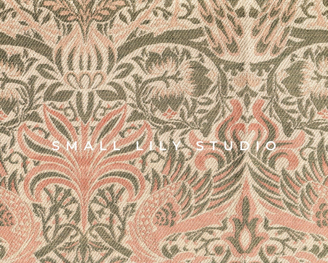 William Morris Style Dragon Tapestry Vintage Floral Textile Art Poster - Image 4