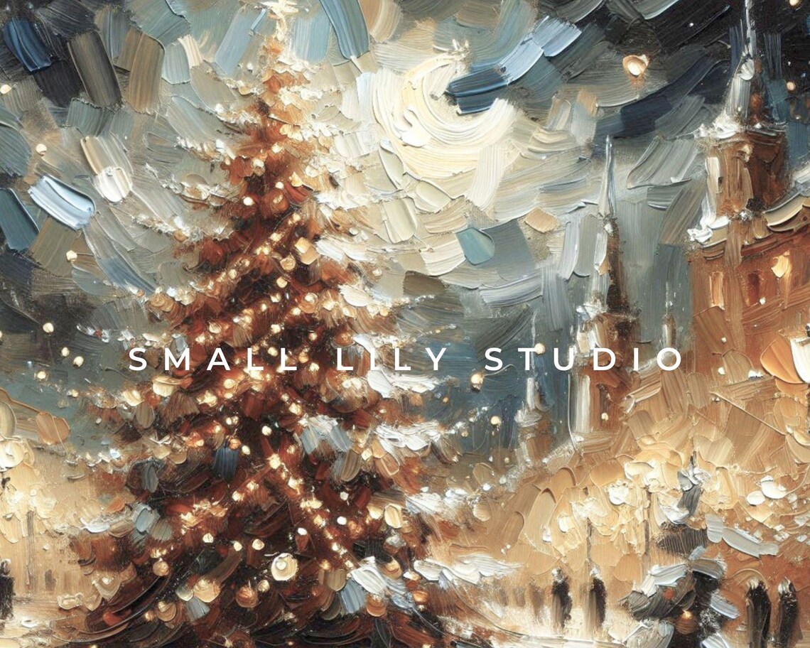 Vintage Christmas Tree In Town Square Art Print - Image 4