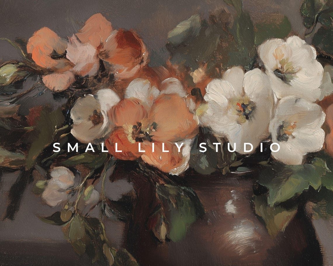 Frame Tv Art Moody Orange Flowers Still Life Dark Floral Tv Screensaver Frame Tv Art Vintage Farmhouse Painting Brown Tv133 - Image 4