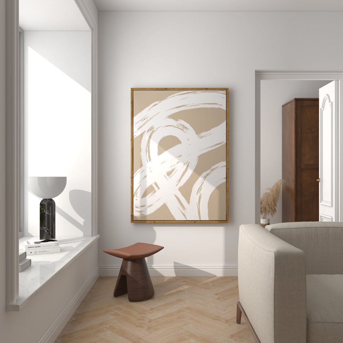 Abstract Paint Stroke, Minimalist Boho Wall Art Print - Image 3