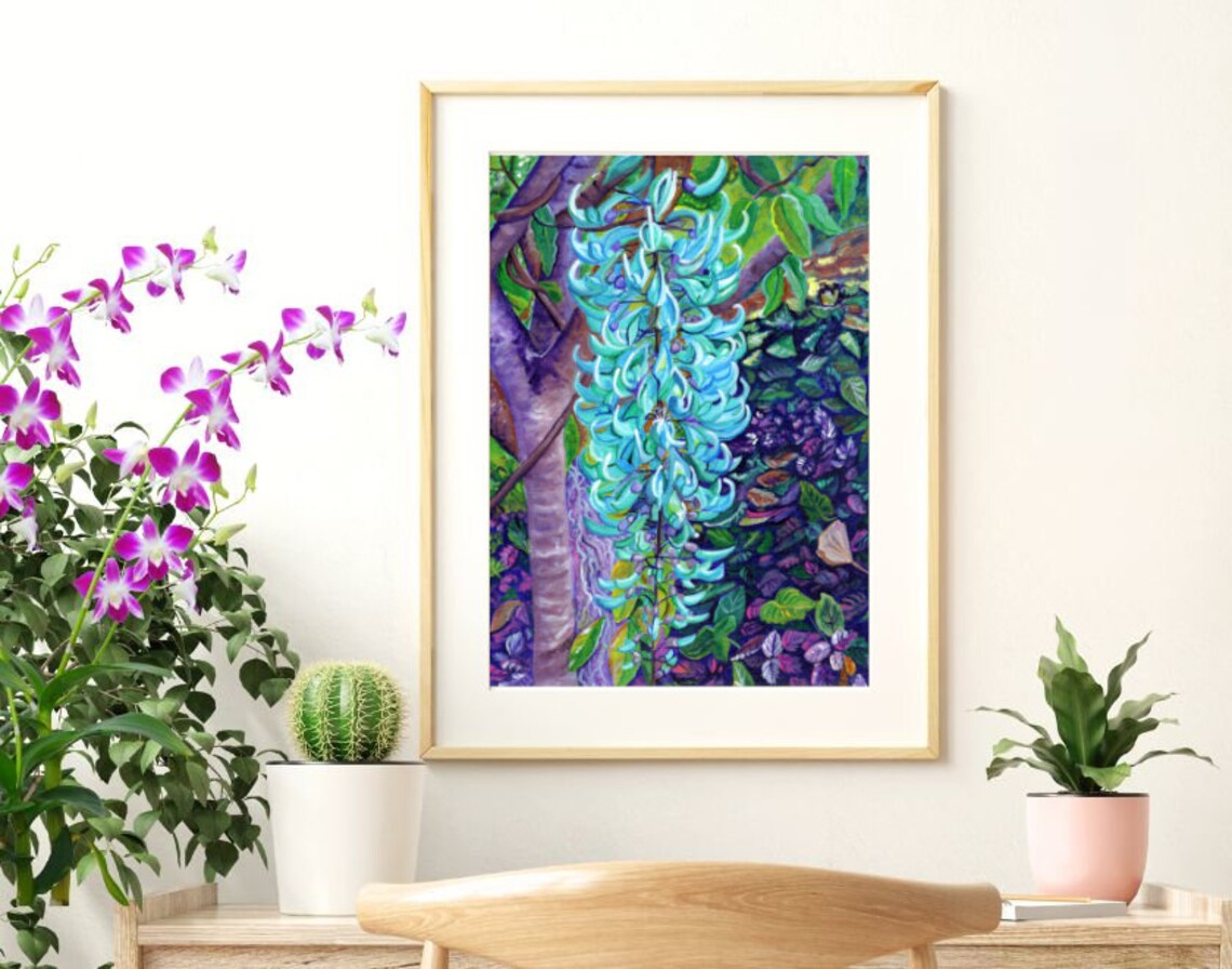 Blue Jade Vine Kauai Tropical Plant Art Print