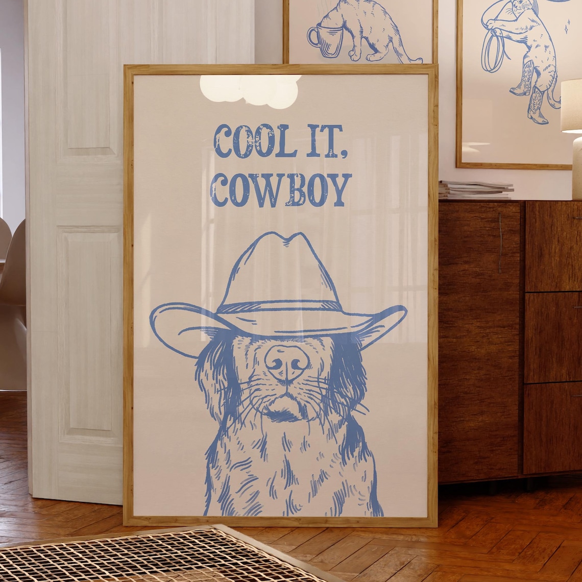 Cool It Cowboy Dog Retro Western Art Print