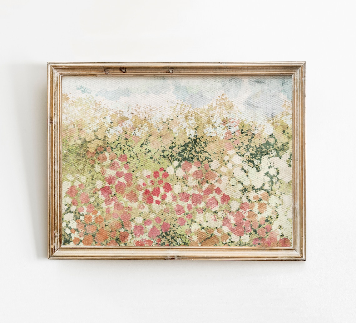 Floral Spring Wildflower Meadow Vintage Art Print