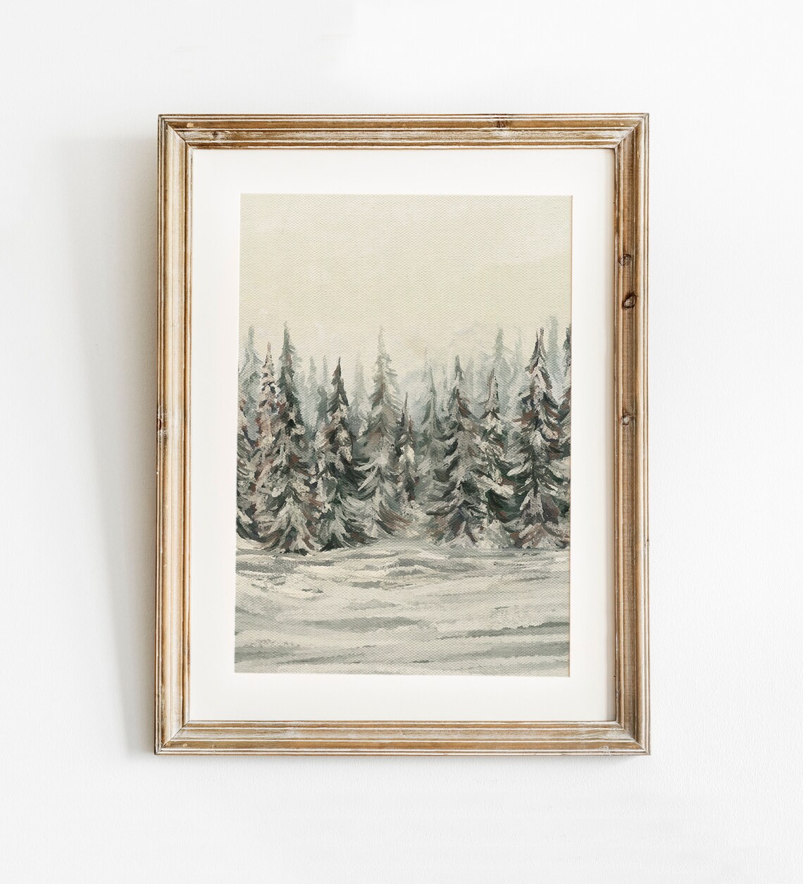 Winter Landscape Vintage Style Oil Painting Print