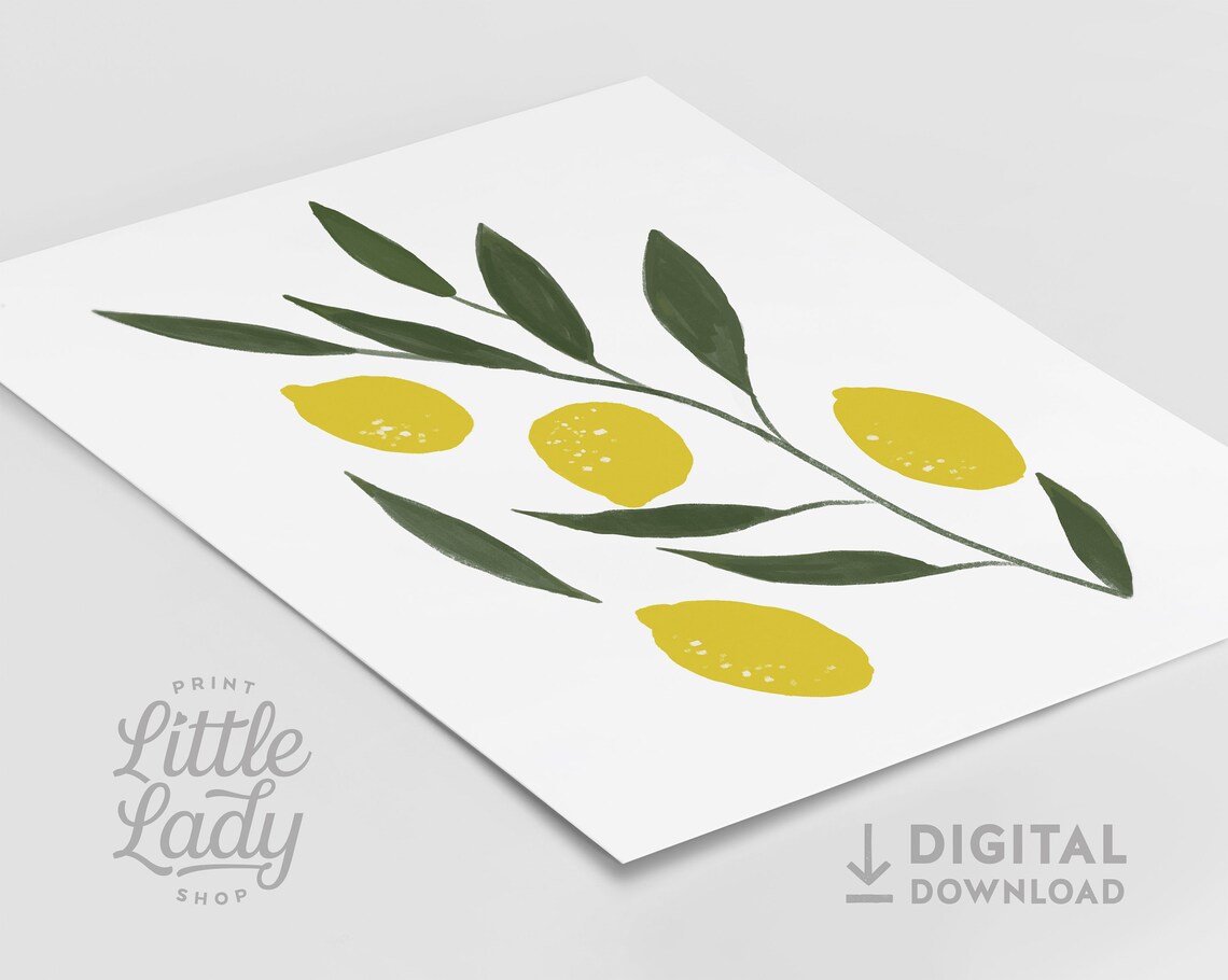 Mid Century Lemon Art Print, Kitchen Wall Decor - Image 3