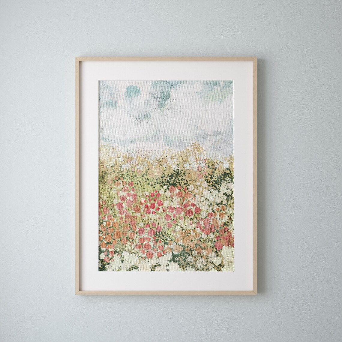 Flower Field Landscape Vintage Style Art Print - Image 3