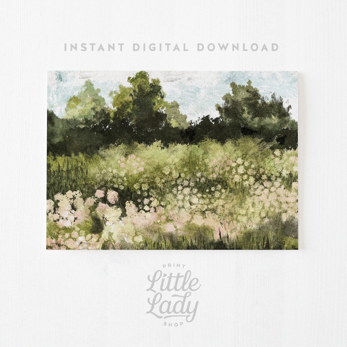 Summer Landscape Vintage Style Meadow Art Print - Image 4