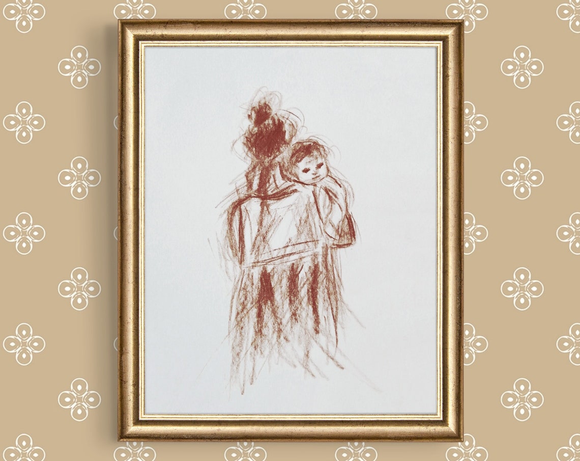 Motherhood Art Print Mother And Baby Painting Gift For New Mother Art Nursery Decor Gift For Daughter In Law Mother Art Poster Unframed - Image 2