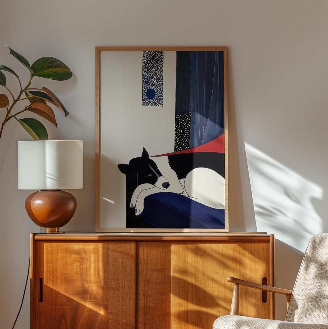 Sleeping Dog Art Print, Modern Minimalist - Image 2