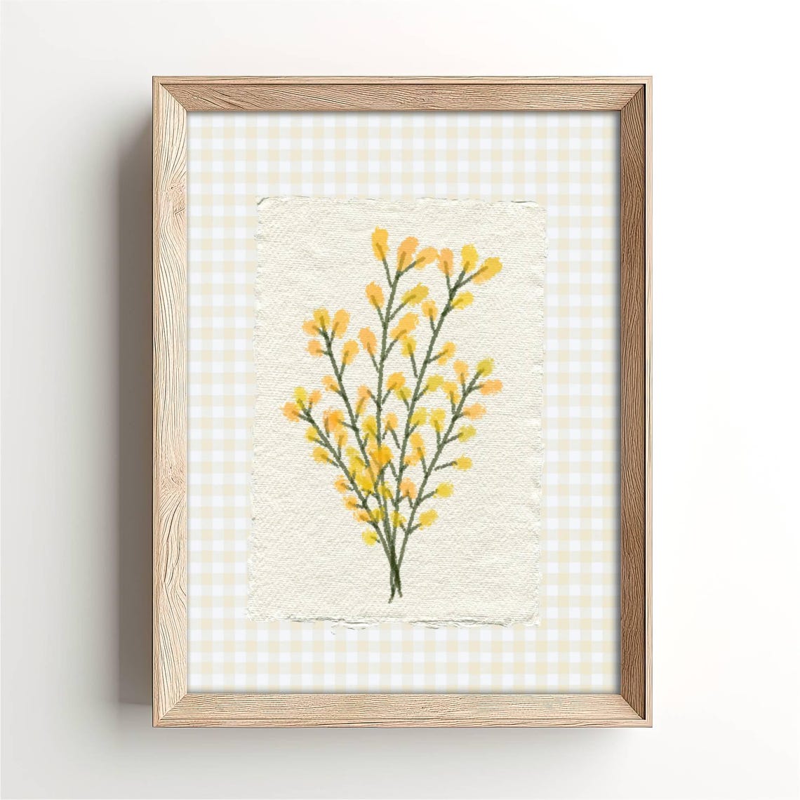 Yellow Wattle Blossom Watercolor Botanical Spring Flower Wall Print