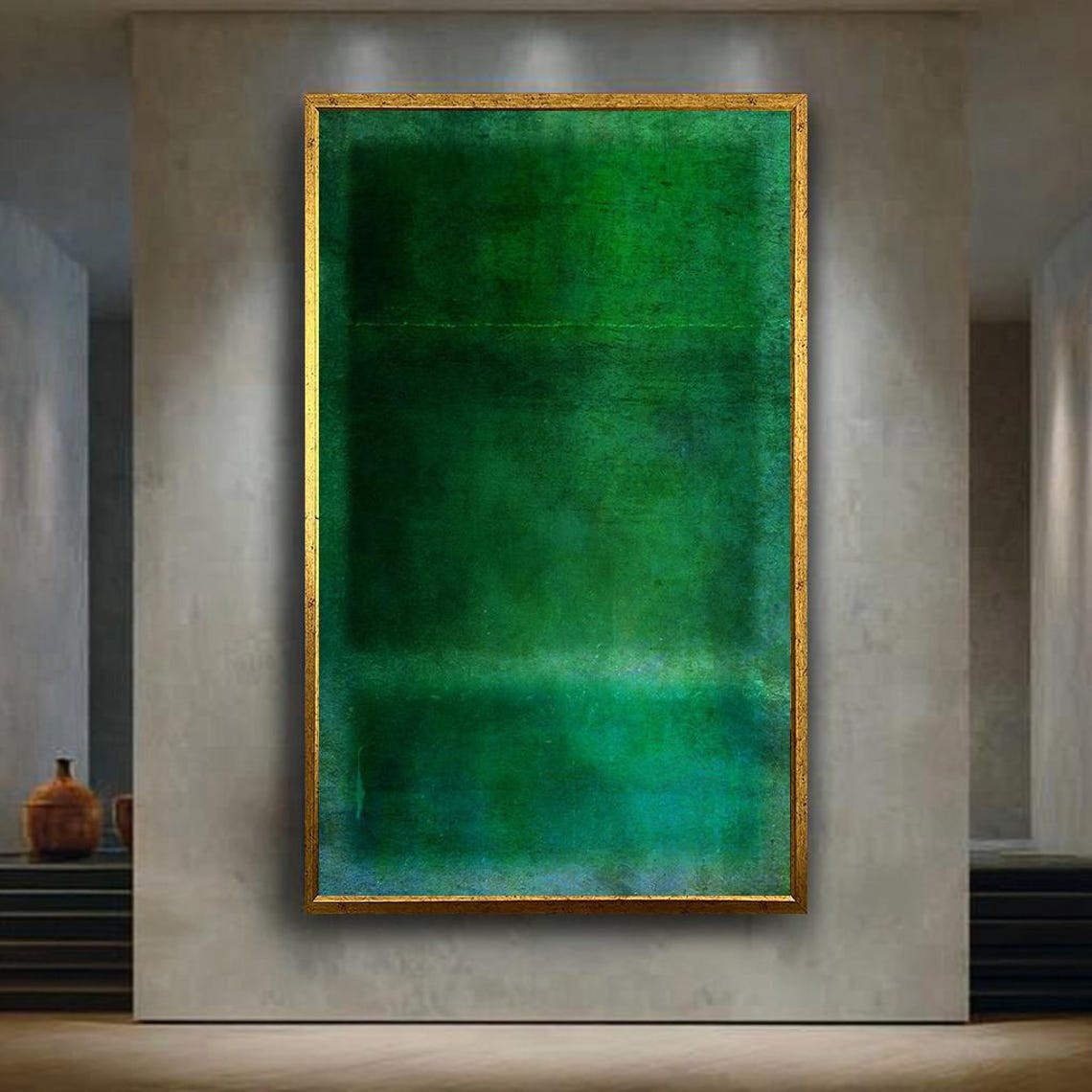 Emerald Green Abstract Color Field Calm Minimalist Decor Poster
