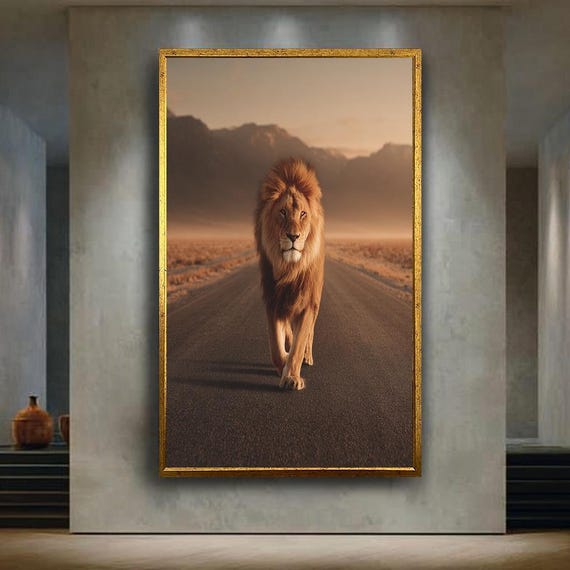 Lion Canvas Wall Art Print Majestic Safari King Animal Poster Bold Wildlife Decor Strength And Power Jungle Artwork