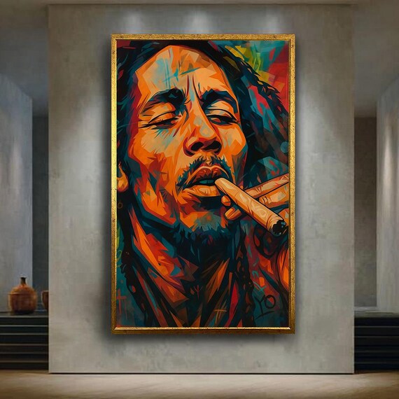 Bob Marley Bold Expressionist Color Reggae Icon Portrait Music Art Poster