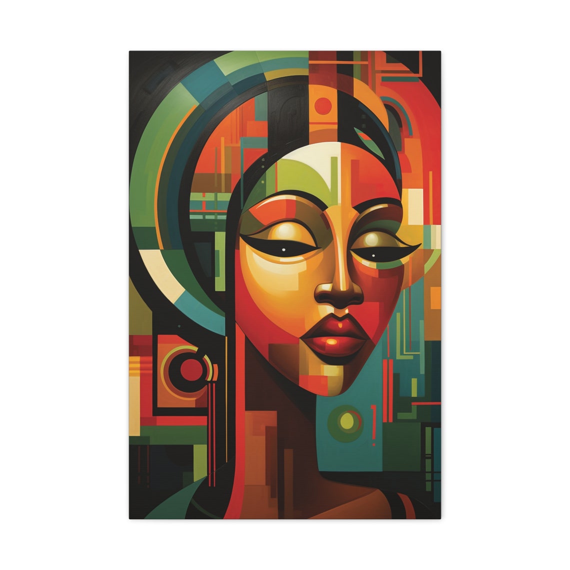 Modern Wall Art Prints Geometric Cubist Style Art Stretched Modern Home Wall Hanging Office Decor Trendy Art - Image 2