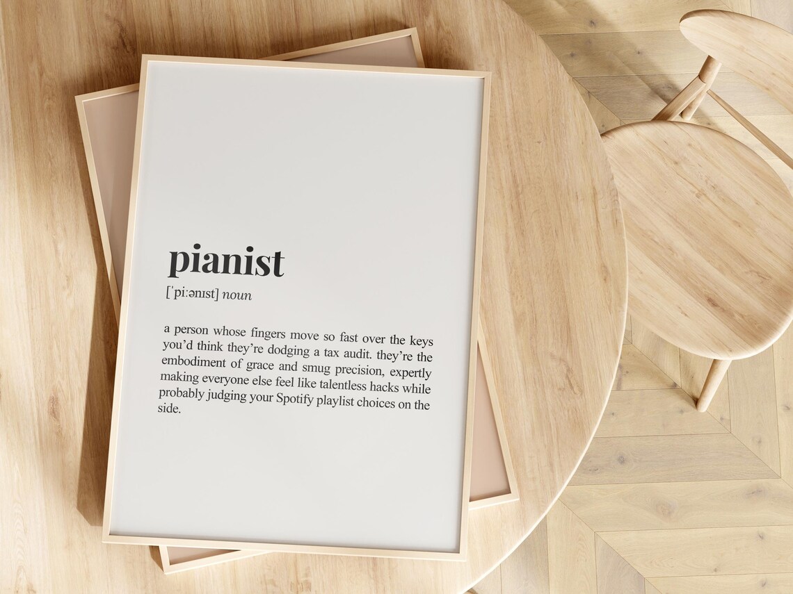 Pianist Definition Print, Witty Music Poster - Image 2