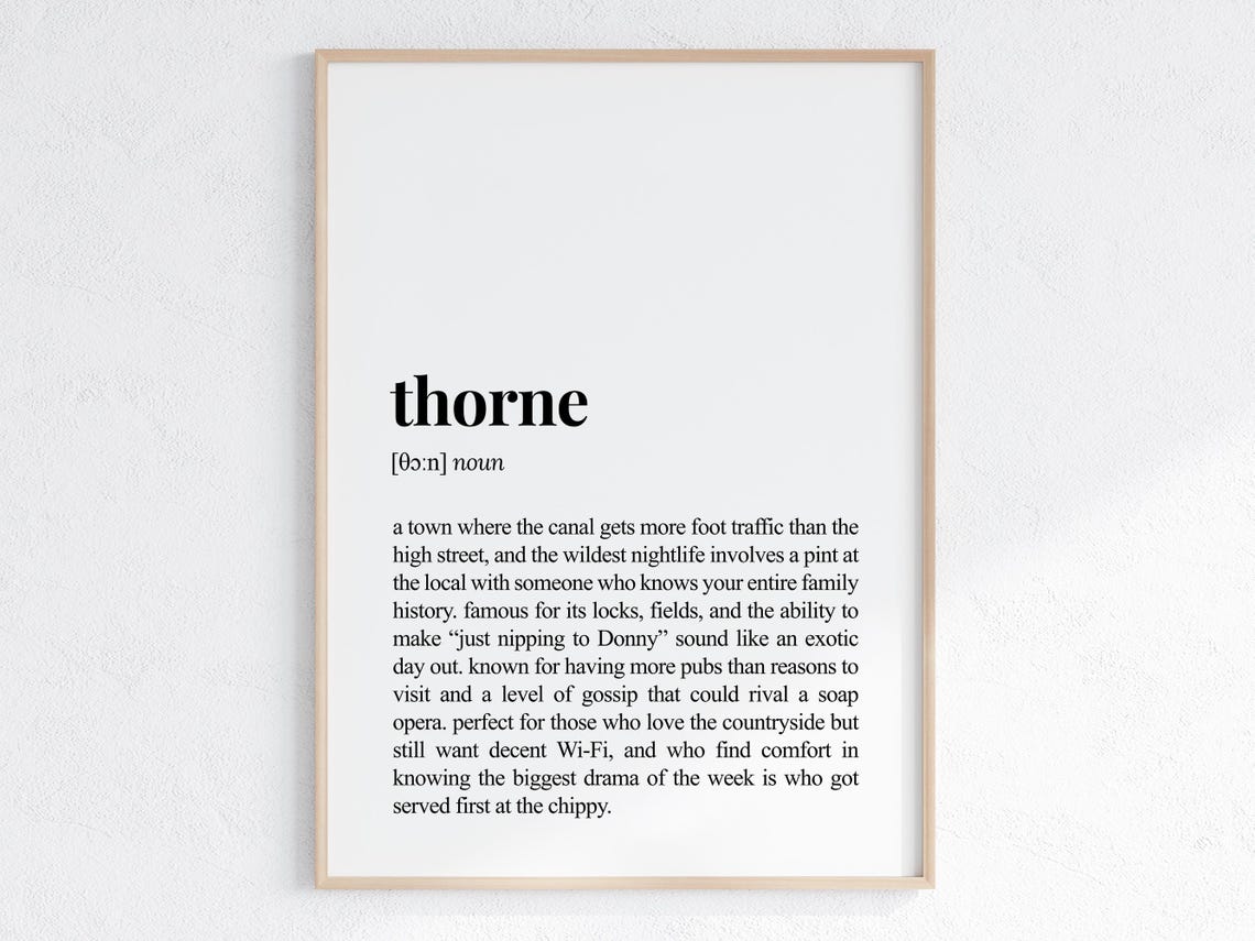 Thorne Funny Definition Print Housewarming Humorous Dictionary Poster Sassy Holiday Rental Decor