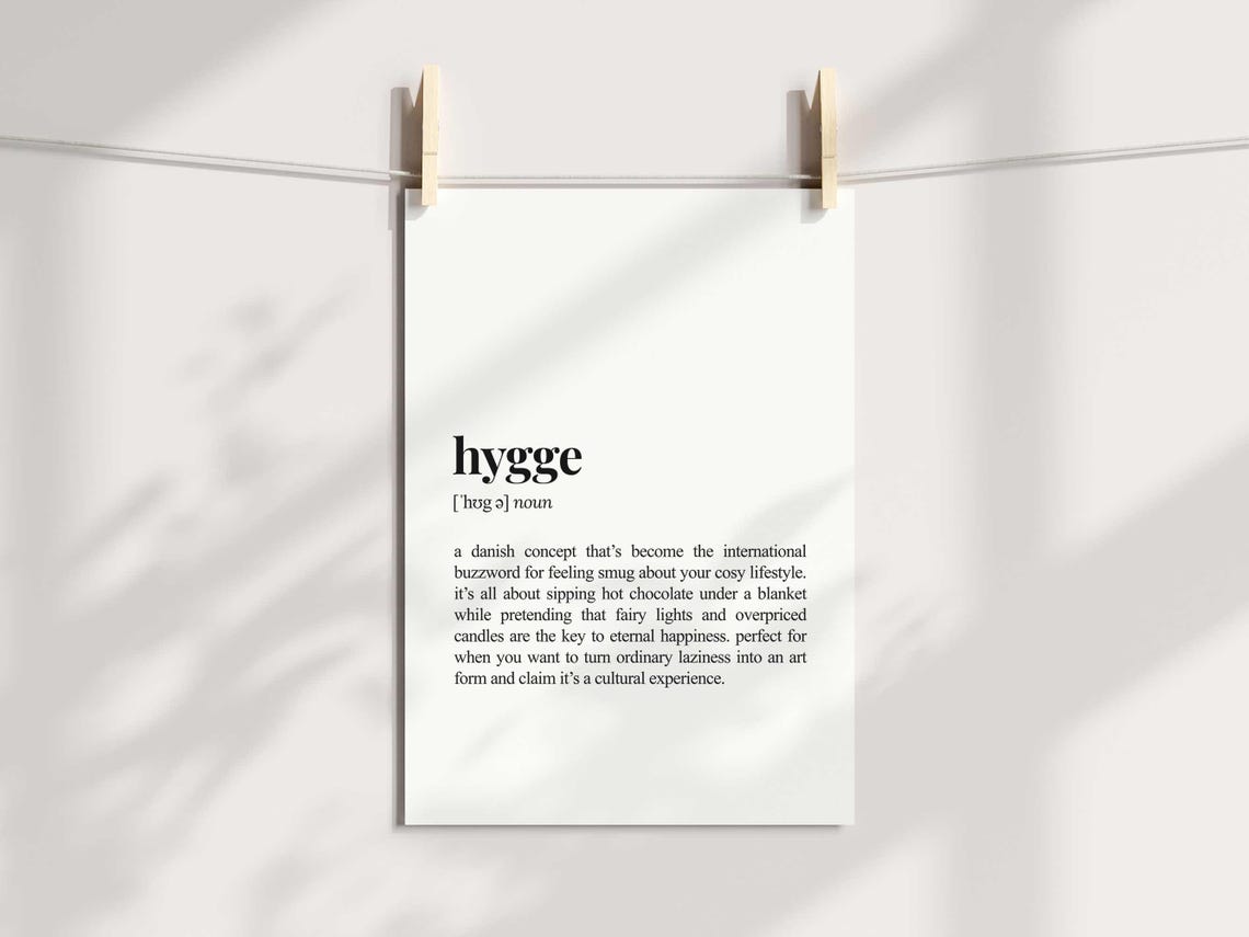 Funny Hygge Definition Danish Dictionary Style Wall Art Gift - Image 3