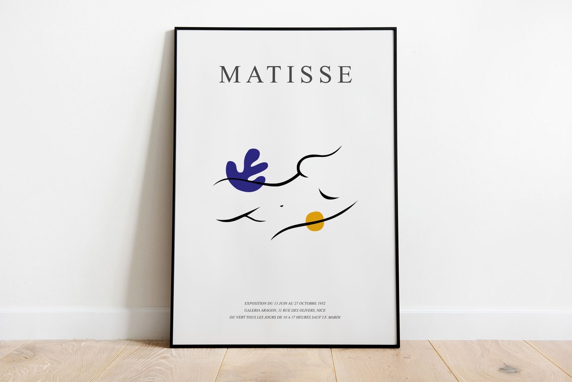 Matisse 1953 Nice Exhibition Abstract Ink Line Art Style Poster