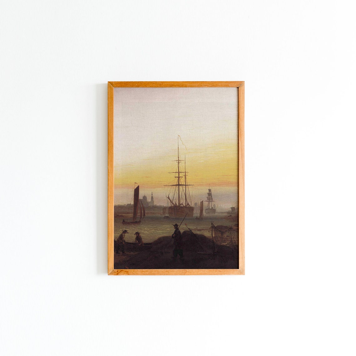 Fisherman Art Sea Landscape Art Fisherman Print Sunset Art Print Port Art Print Art Print Instant Jpg Wall Decor - Image 2