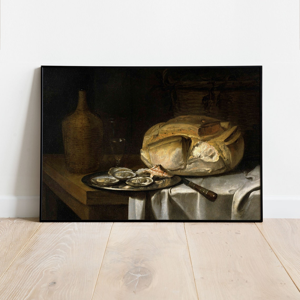 Bread and Oysters Classic Still Life Kitchen Dining Art Print