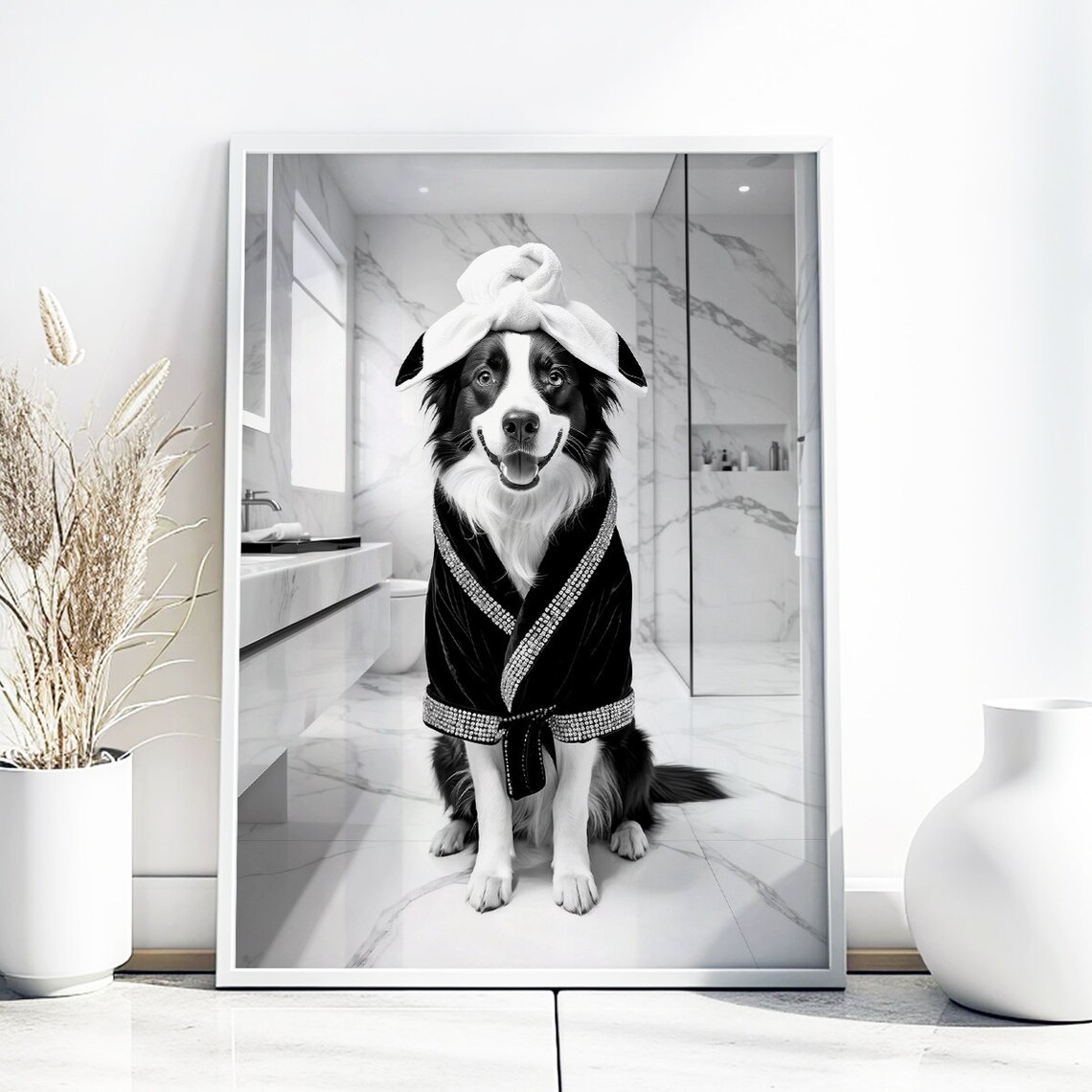 Border Collie Poster, Funny Bathroom Decor - Image 4