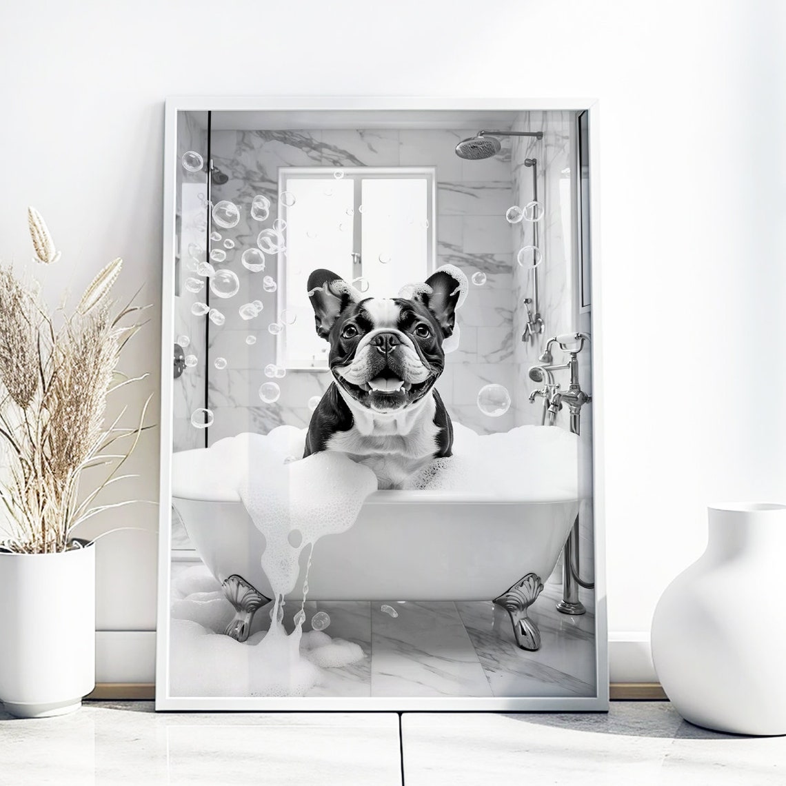 French Bulldog Wall Art Frenchie Poster Funny Bathroom Decor French Bulldog Print Frenchie Toilet Print Dog Gift - Image 5