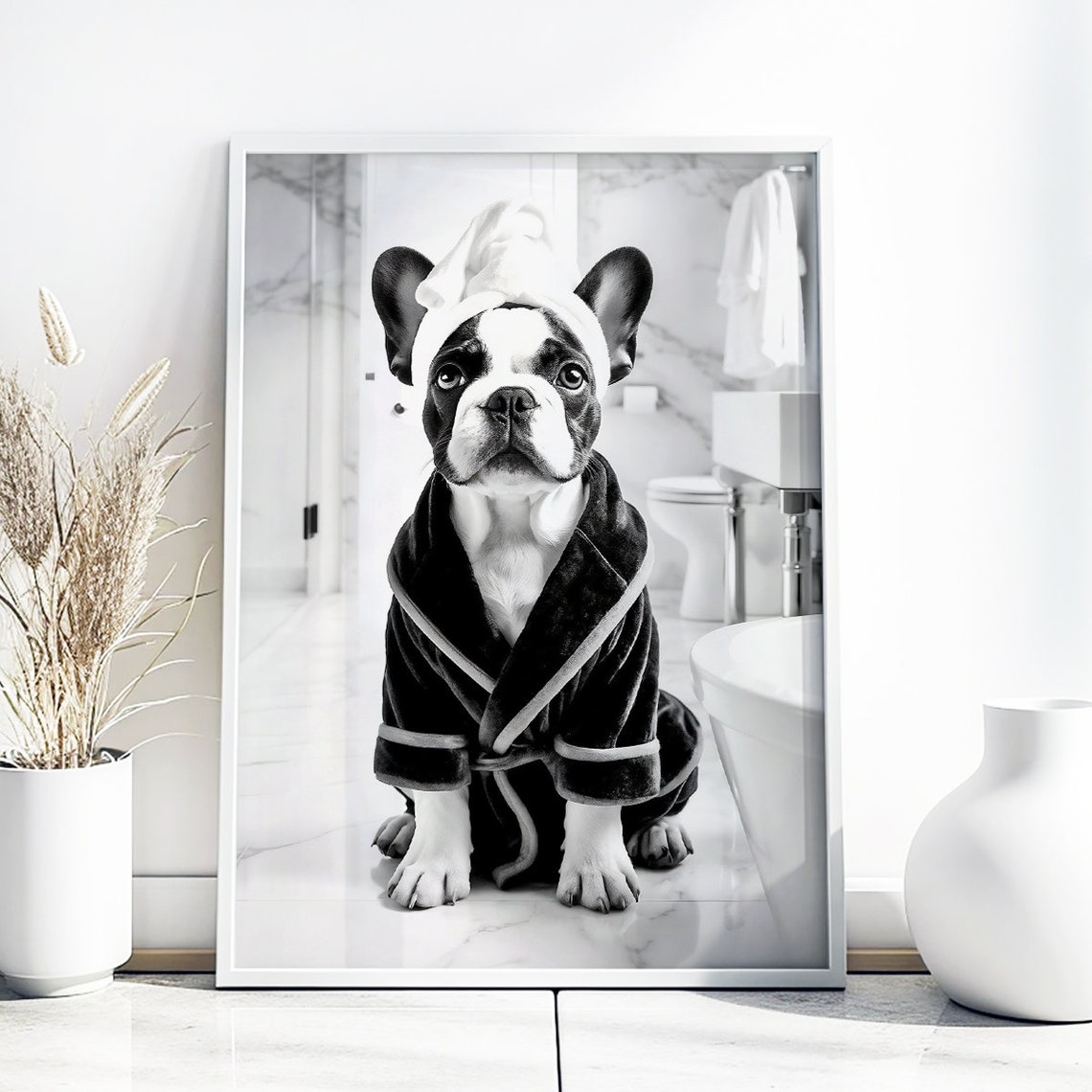 French Bulldog Wall Art Frenchie Poster Funny Bathroom Decor French Bulldog Print Frenchie Toilet Print Dog Gift - Image 5