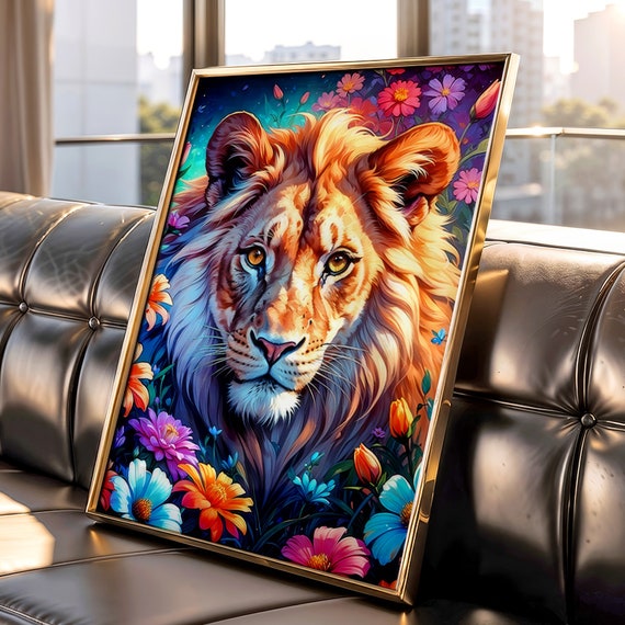 Lioness Print Spiritual Forest Magical Forest Print Lioness Wall Art Fantasy Forest Enchanted Forest Lioness Poster Physical Print