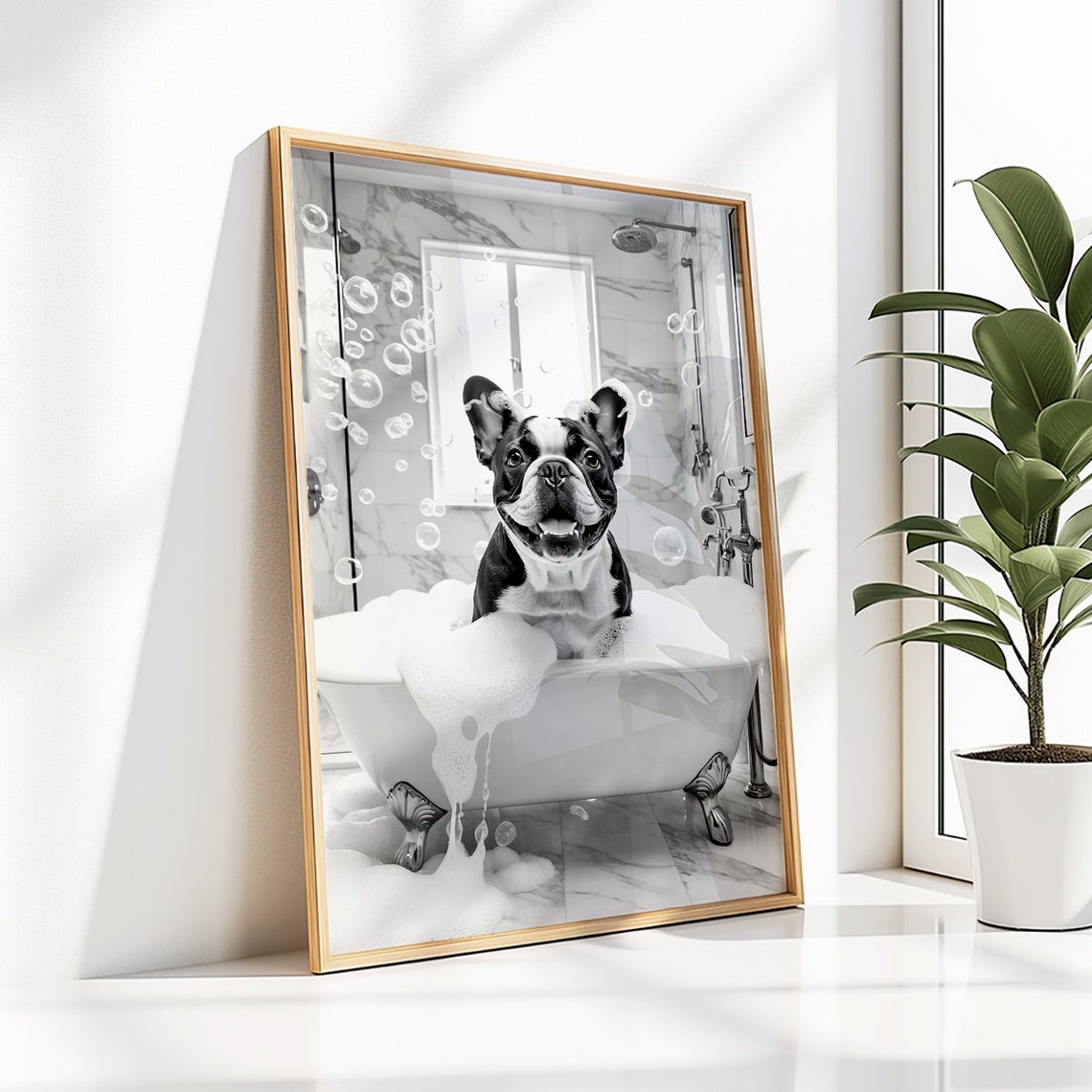 French Bulldog Wall Art Frenchie Poster Funny Bathroom Decor French Bulldog Print Frenchie Toilet Print Dog Gift - Image 3