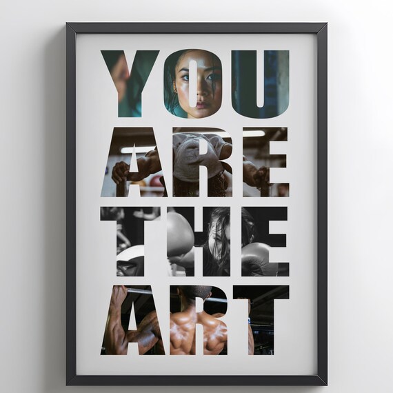 You Are The Art Motivational Gym Wall Fitness Quote Poster Workout Room Decor Sports Gift
