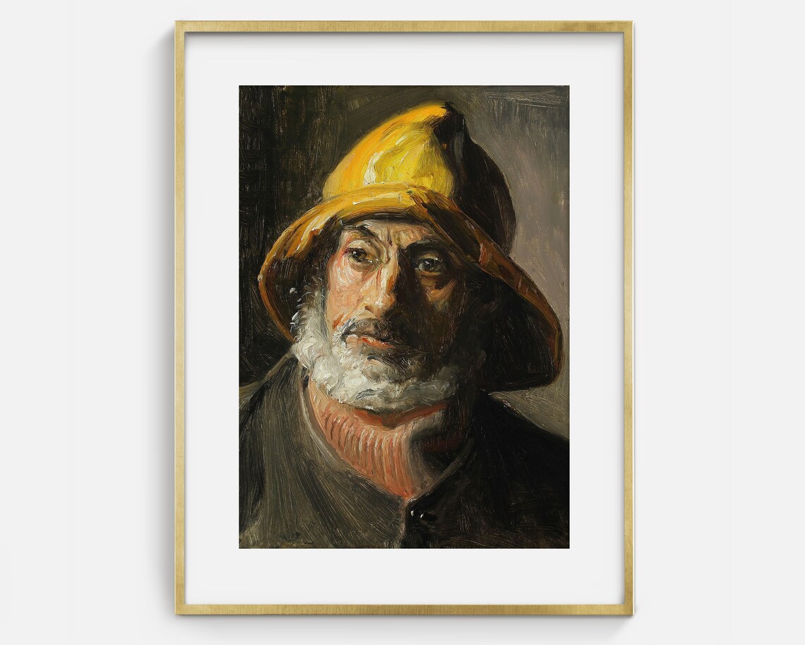 Vintage Fisherman Portrait Art Print, Antique Mariner - Image 2