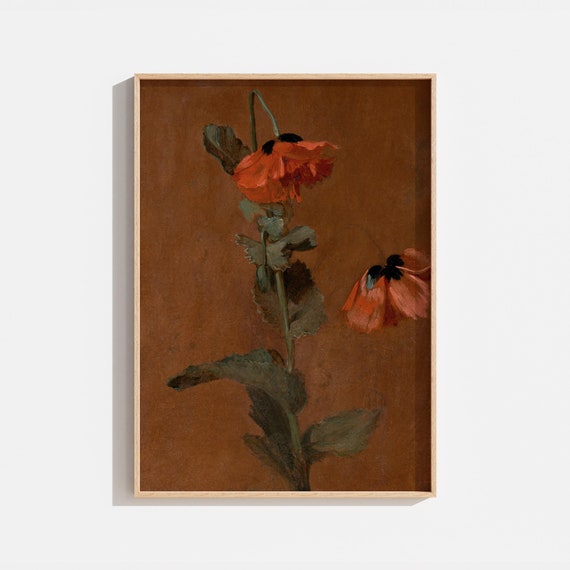 Vintage Moody Muted Floral Still Life Art Print