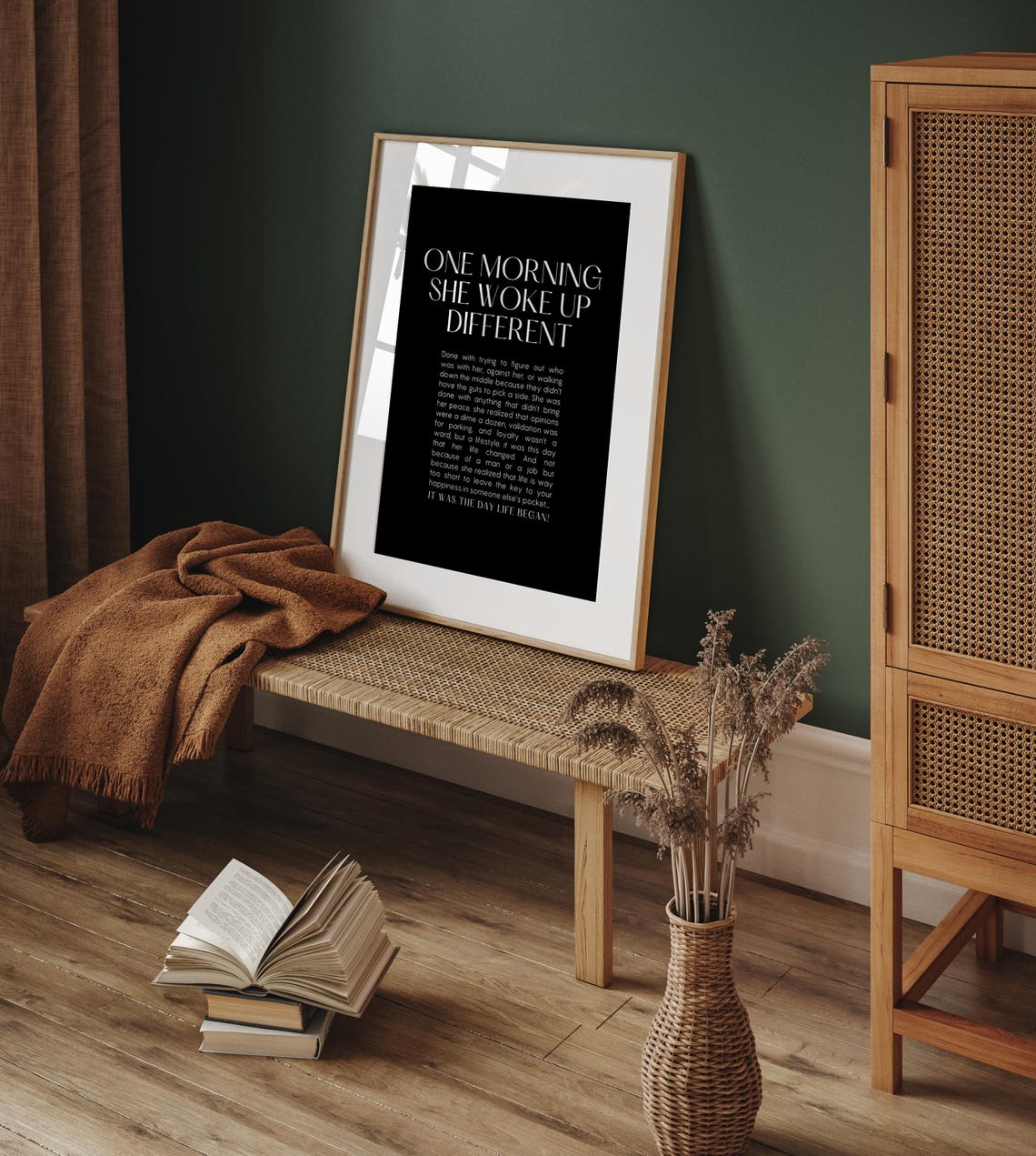 One Morning She Woke Up Different Feminist Print Female Empowerment Woman Line Art Feminist Wall Art Strong Women Quote Divorce Gift - Image 3