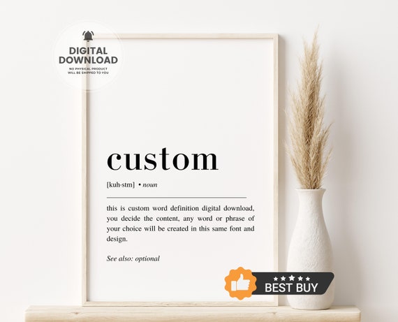 Custom Definition Poster, Definition Wall Art
