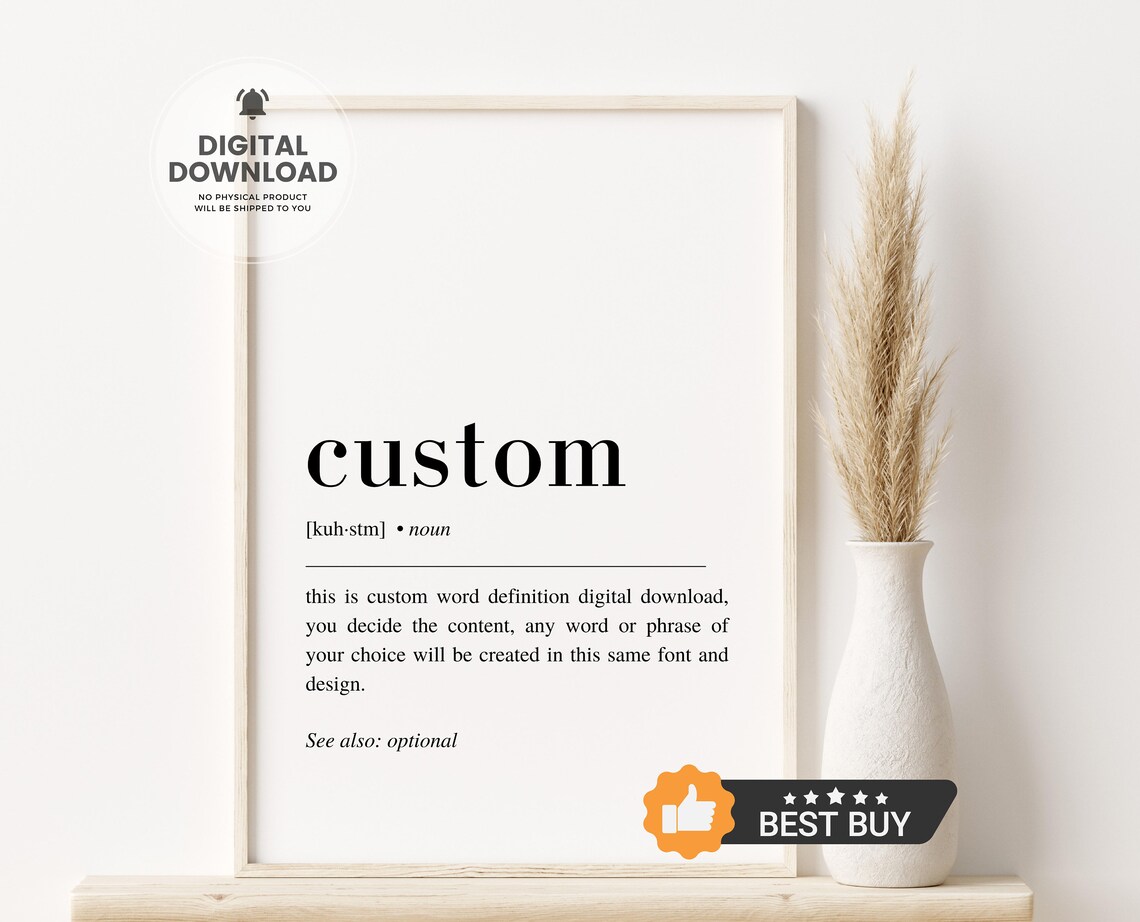 Custom Definition Poster, Definition Wall Art
