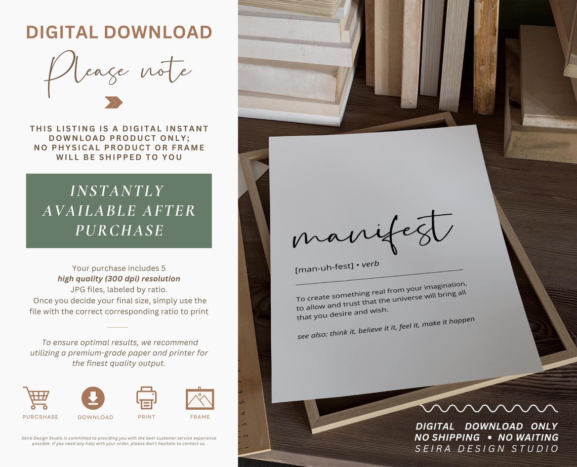 Manifest Definition Print Manifest Print Manifest Poster Law Of Attraction Poster Manifest Sign Affirmation Prints Law Of Attraction - Image 4