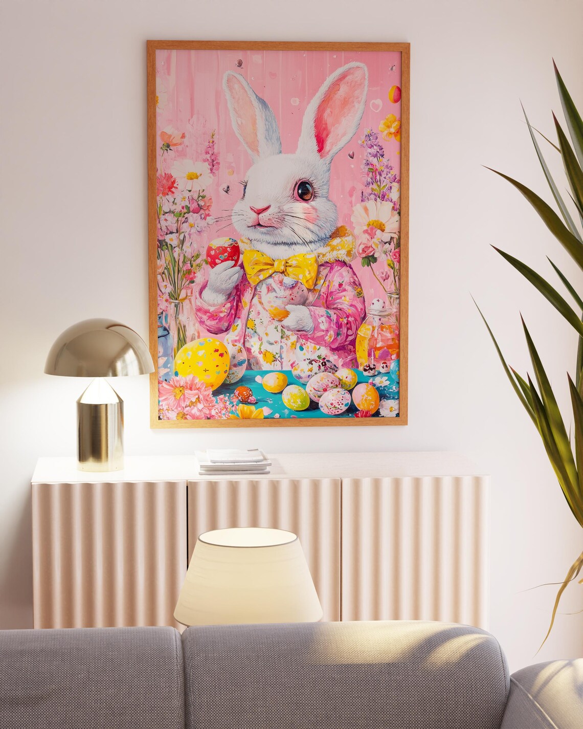 Bunny Rabbit Art Print, Cute Easter Nursery Decor - Image 3