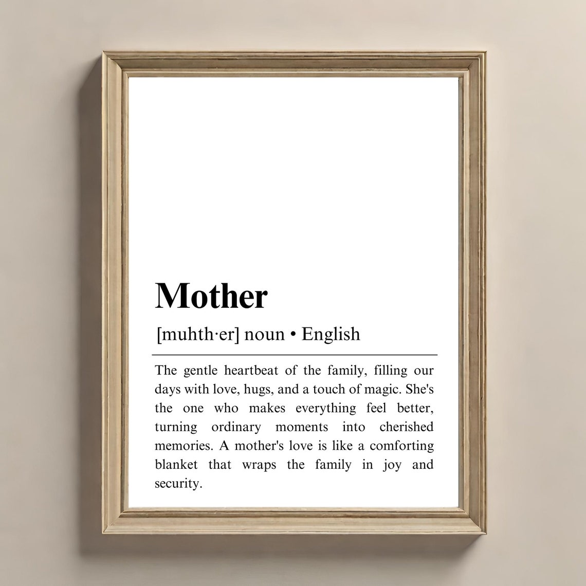 Mother Definition Gift Gifts For Mother New Mom Gifts Family Poster Mothers Day Gift Gifts For Her Definition Print