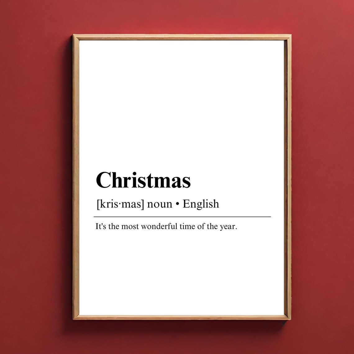 Christmas Definition Sign, Christmas Wall Decor