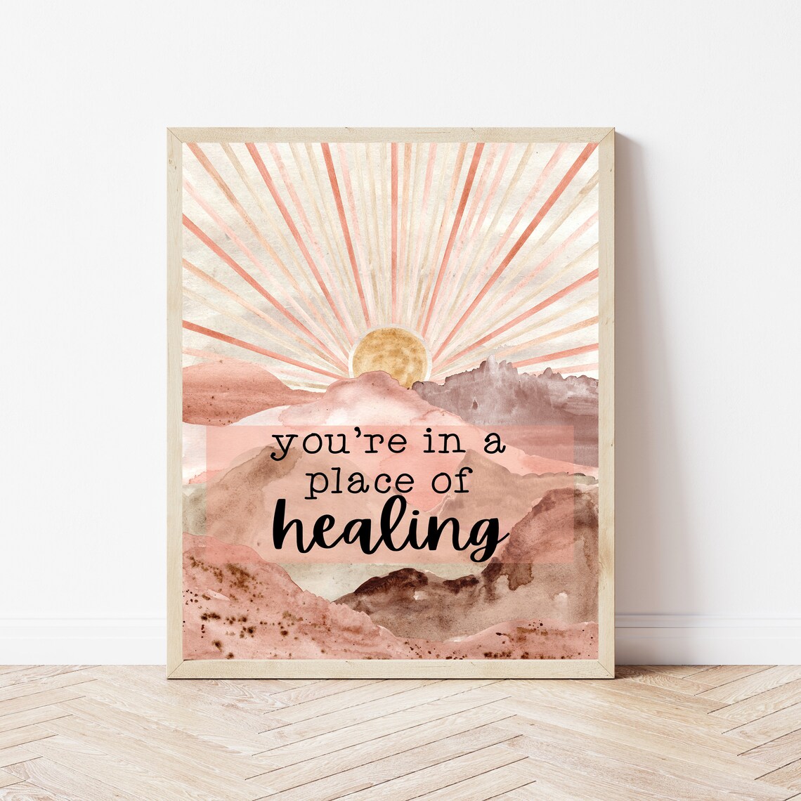 You Are In A Place of Healing Watercolor Sunrise Therapy Poster