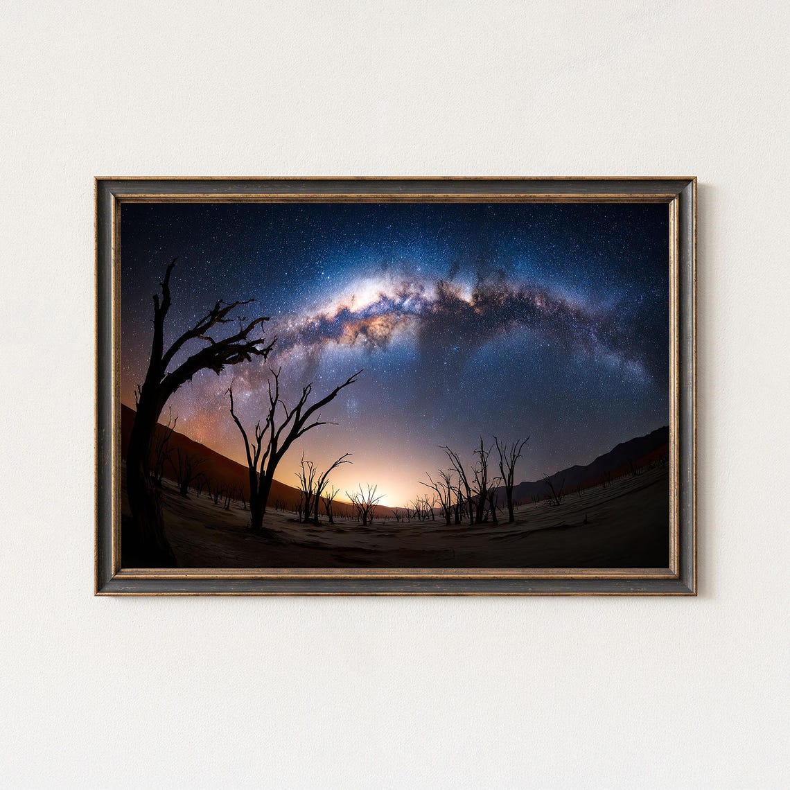 Milky Way Desert Panorama Night Sky Landscape Wall Art Print