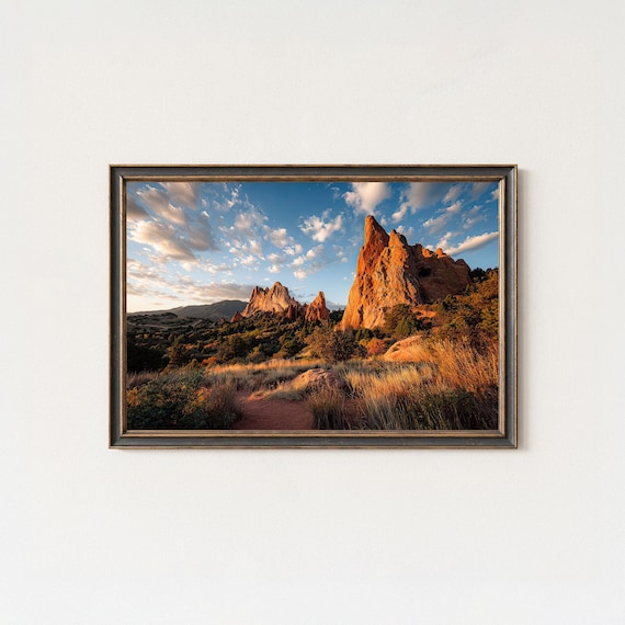 Garden Of The Gods Colorado Sunset Red Rock Formations Photo Poster