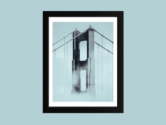 Golden Gate Bridge In Fog San Francisco Minimalist Photography Poster