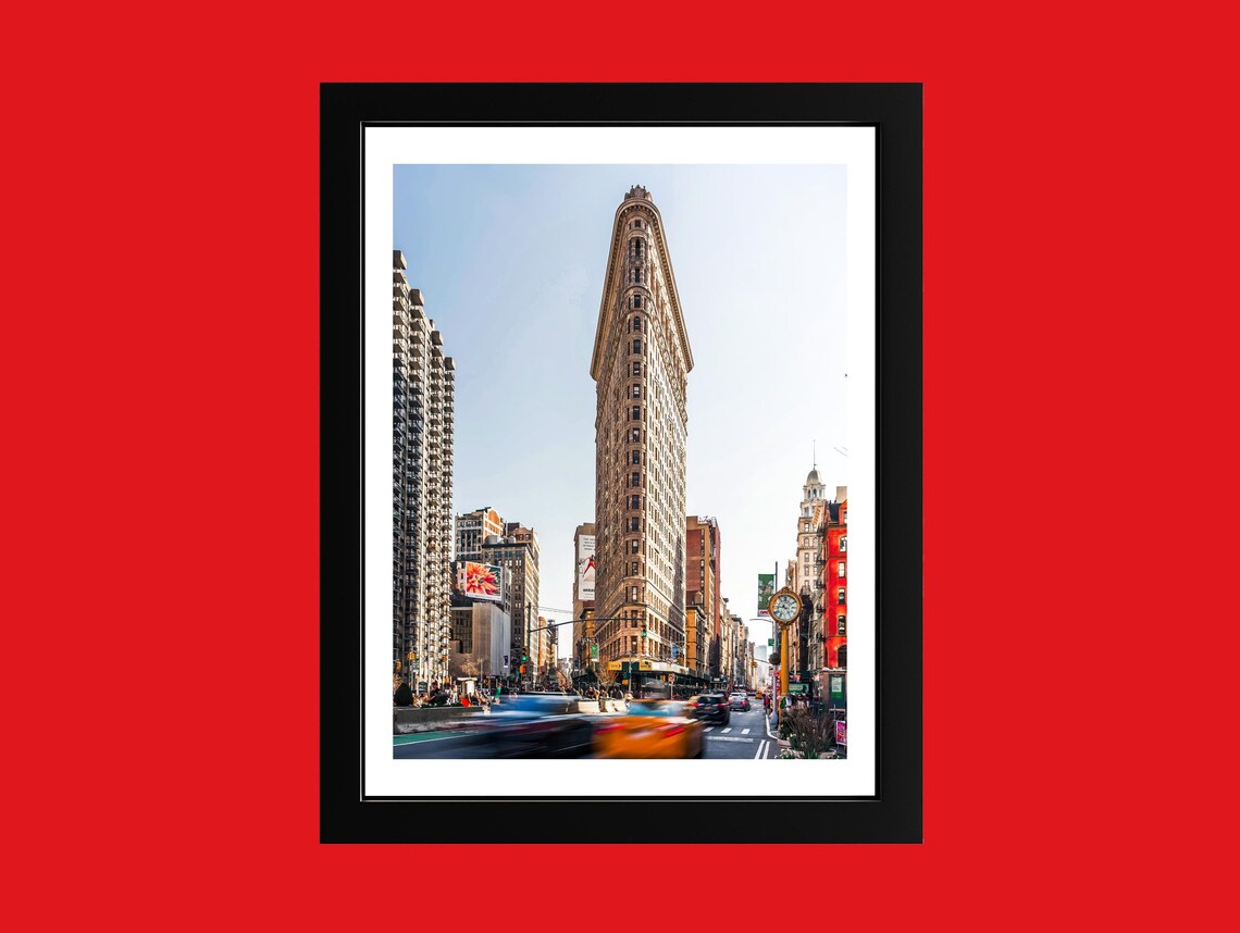 New York Flatiron Building Manhattan Daytime Street Photo Poster