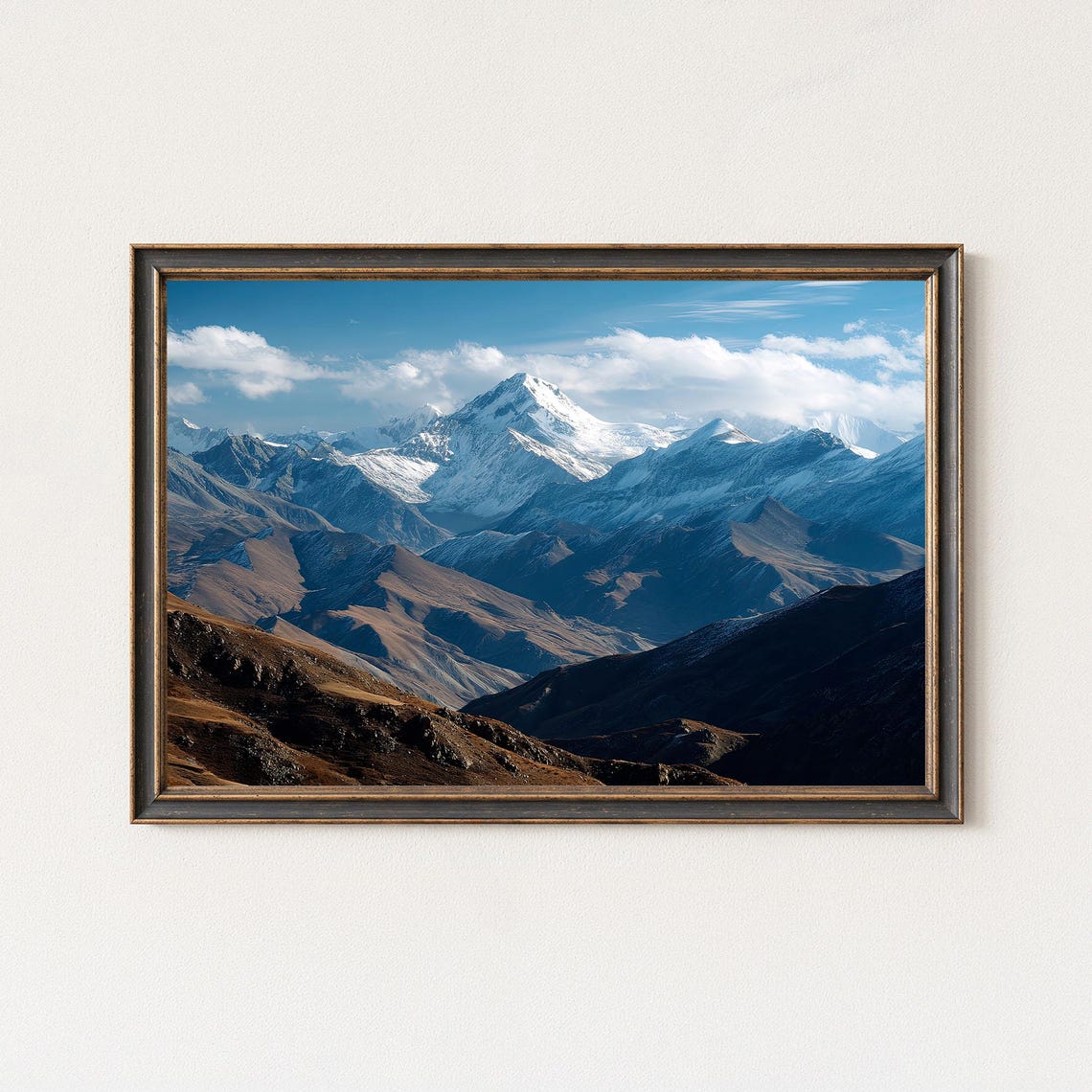 Himalayan Snow Peaks Panoramic Mountain Photography Landscape Poster