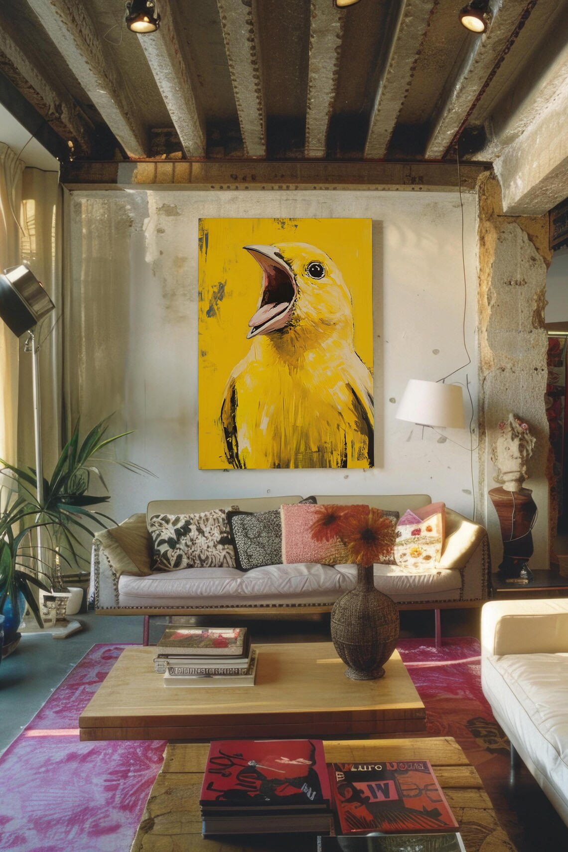 Yellow Canary Art Print, Eclectic Pet Portrait - Image 2