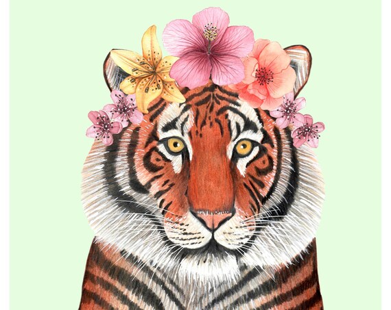 Siberian Tiger Safari Nursery Animal Art Print